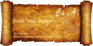 Csényi Andor névjegykártya