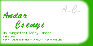 andor csenyi business card