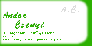 andor csenyi business card